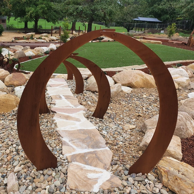Outdoor wrought iron garden feature