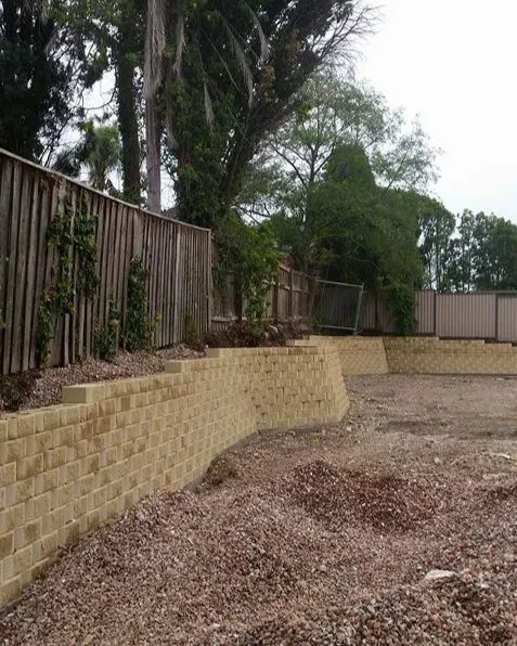 Limestone Retaining Wall Construction
